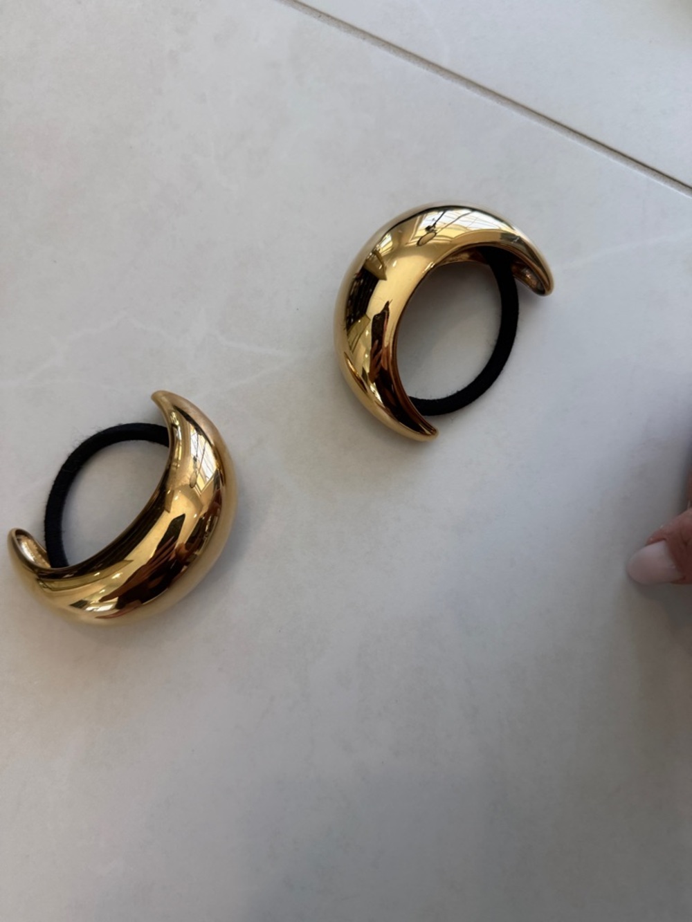 Gold Crescent Ponytail Holders - Elegant Hair Accessories